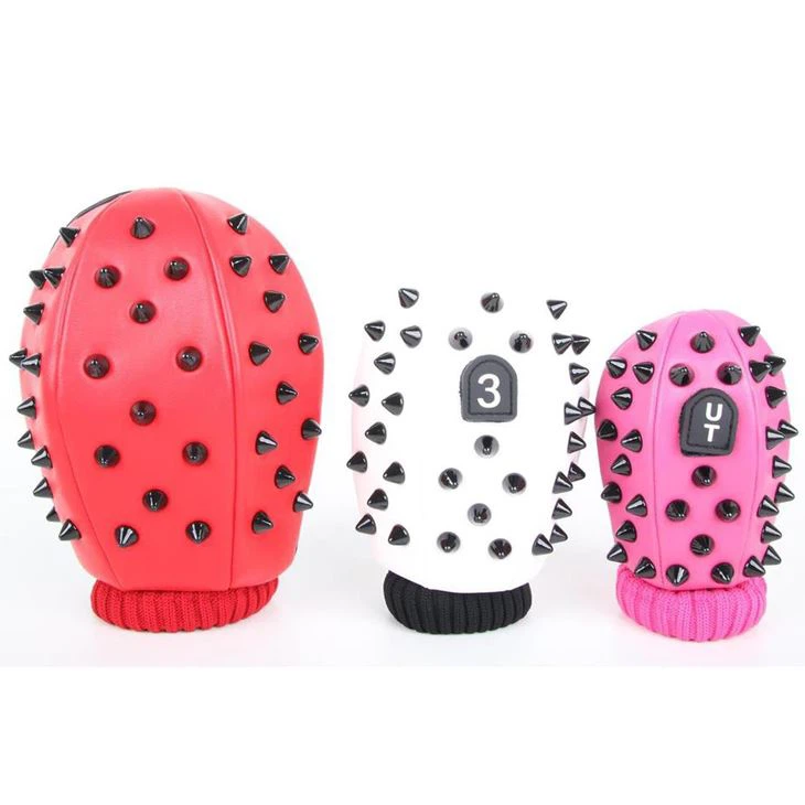 Rivet Woods Headcover In Black, Pink, White, Red With Socks